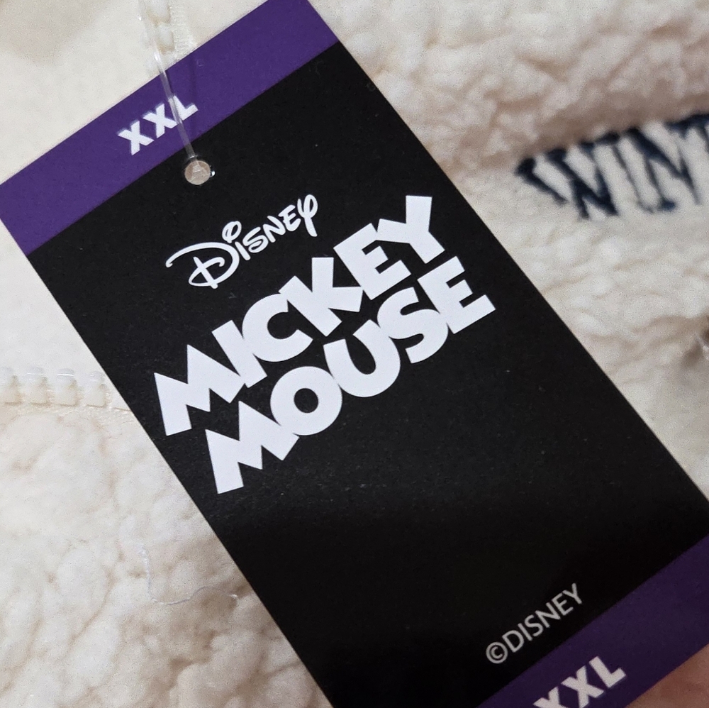 Disney MICKEY MOUSE SKIING Sherpa Quarter-Zip Pullover Sweater Women's 2XL NEW - Picture 6 of 6